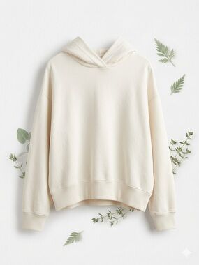 a new day Cozy Everyday Hooded Boxy Sweatshirt - Cream XXL